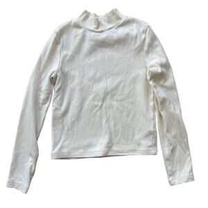 GAP Long Sleeve High Neck TShirt Ivory Small